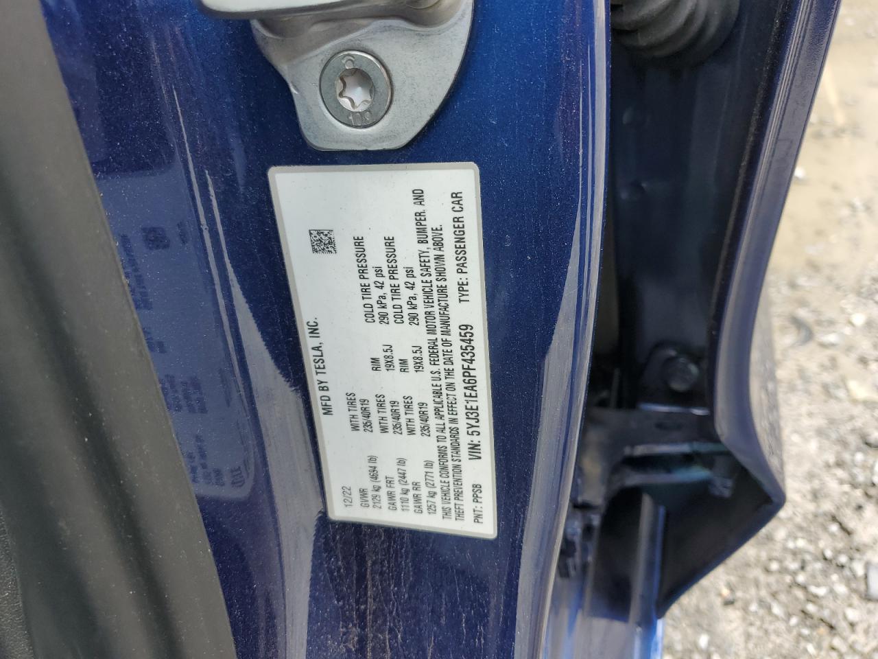 5YJ3E1EA6PF435459 2023 Tesla Model 3