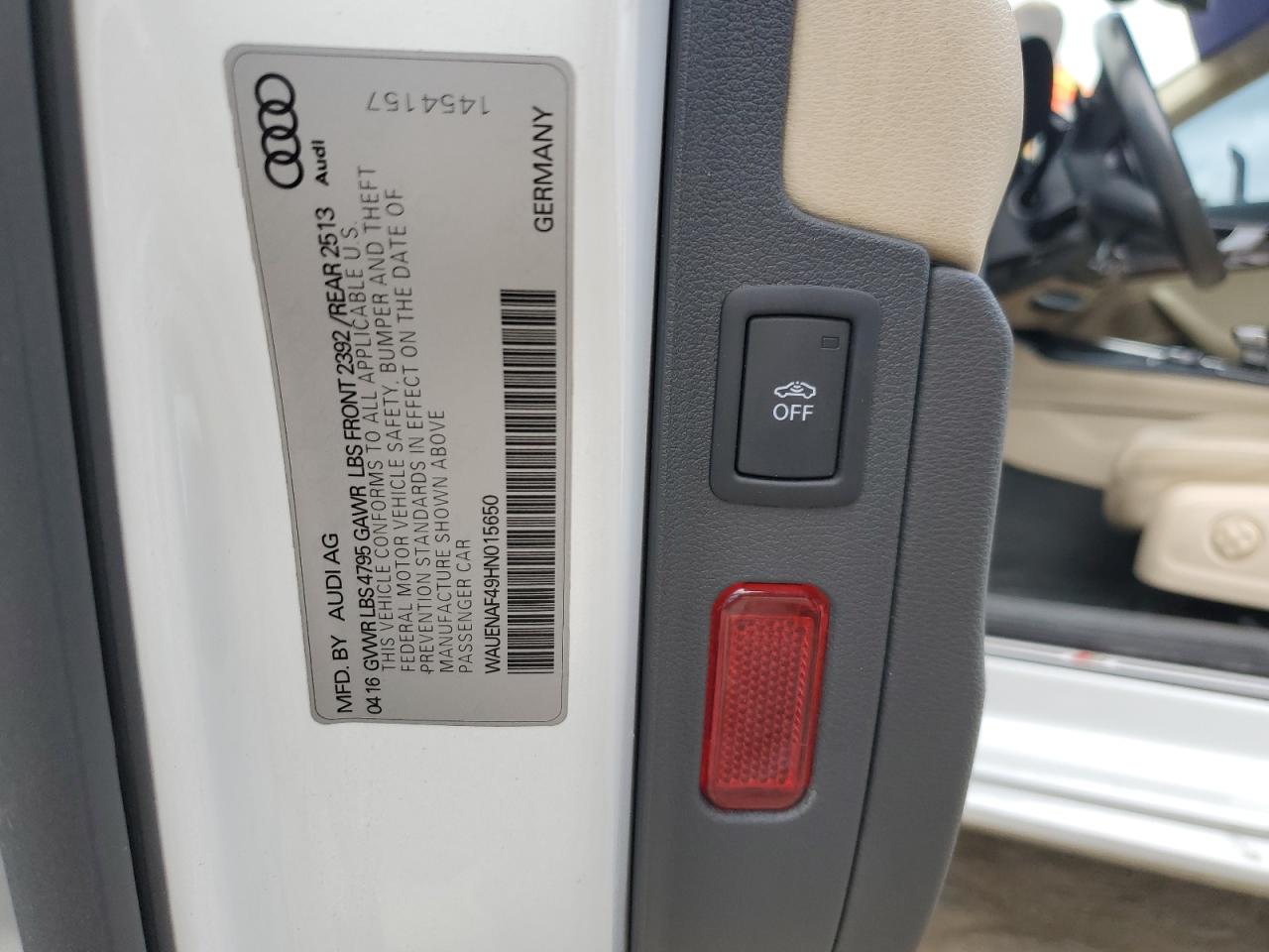 WAUENAF49HN015650 2017 Audi A4 Premium Plus