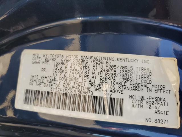 2002 Toyota Sienna Ce VIN: 4T3ZF19C22U508073 Lot: 58335464