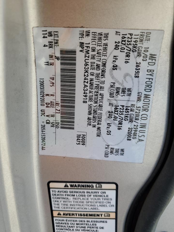 1FMZU63K24ZA34918 2004 Ford Explorer Xlt