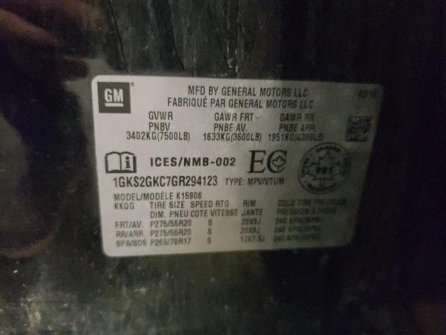 2016 GMC Yukon Xl K1500 Slt VIN: 1GKS2GKC7GR294123 Lot: 57635414
