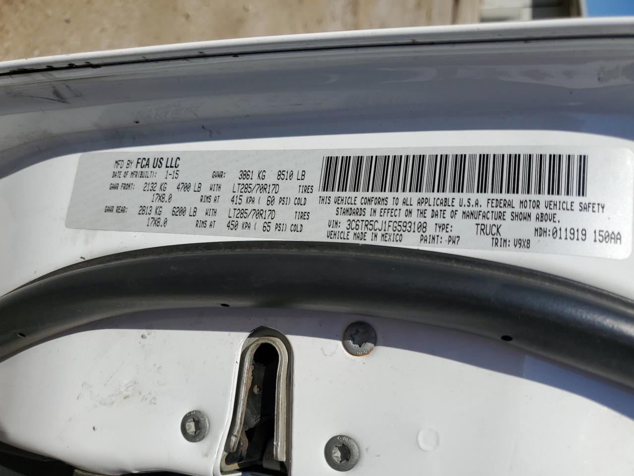 3C6TR5CJ1FG593108 2015 Ram 2500 St