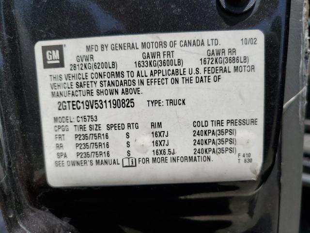 2003 GMC New Sierra C1500 VIN: 2GTEC19V531190825 Lot: 59373094