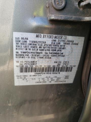 2005 Ford Five Hundred Sel VIN: 1FAHP24195G100678 Lot: 58243224