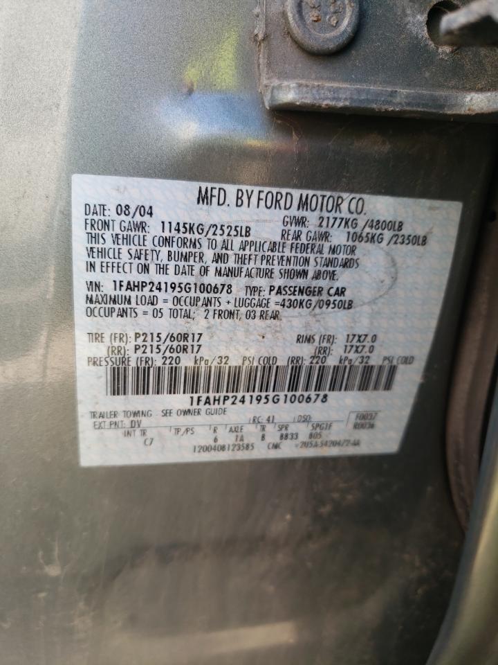 1FAHP24195G100678 2005 Ford Five Hundred Sel