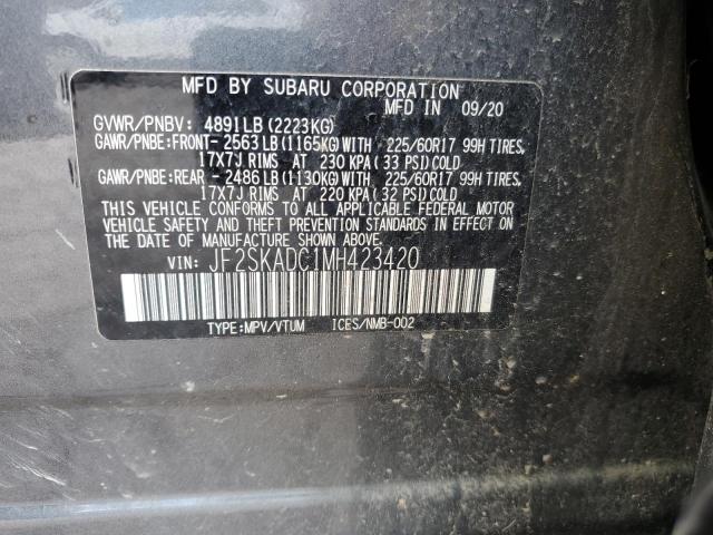 2021 Subaru Forester VIN: JF2SKADC1MH423420 Lot: 60420364