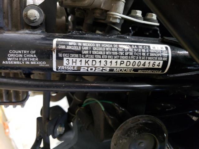 2023 HONDA XR150L E 3H1KD1311PD004164