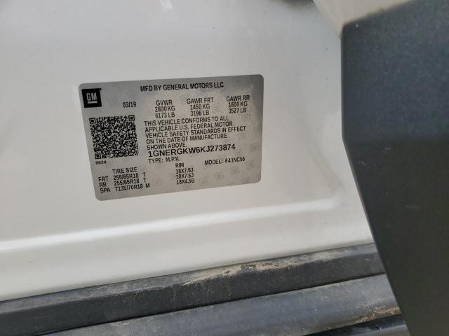 2019 Chevrolet Traverse Lt VIN: 1GNERGKW6KJ273874 Lot: 56926254