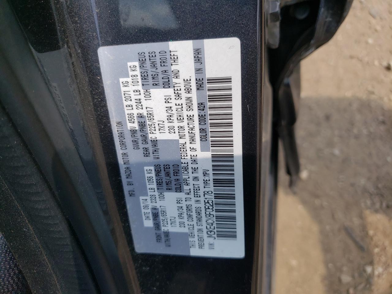JM3KE4CY8F0525178 2015 Mazda Cx-5 Touring