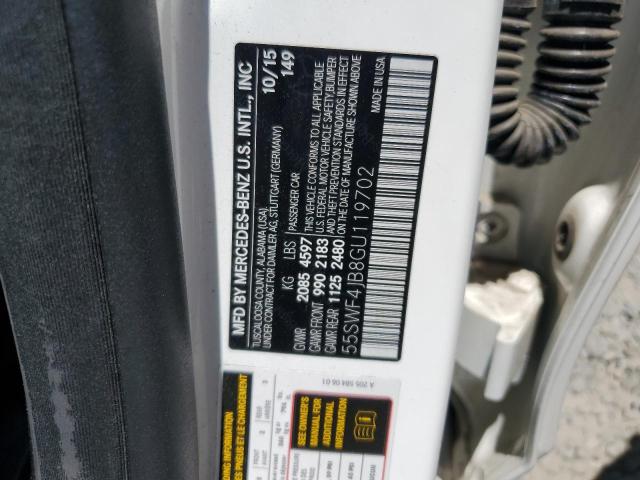 2016 Mercedes-Benz C 300 VIN: 55SWF4JB8GU119702 Lot: 58783734