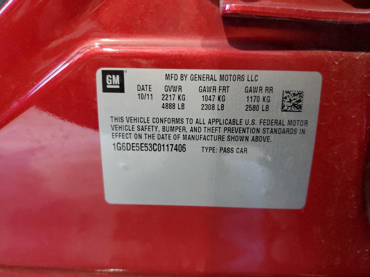 1G6DE5E53C0117406 2012 Cadillac Cts Luxury Collection