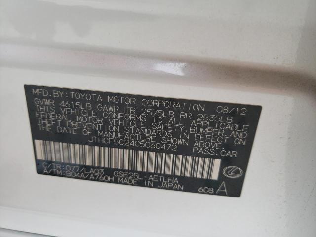 2012 Lexus Is 250 VIN: JTHCF5C24C5060472 Lot: 58670464