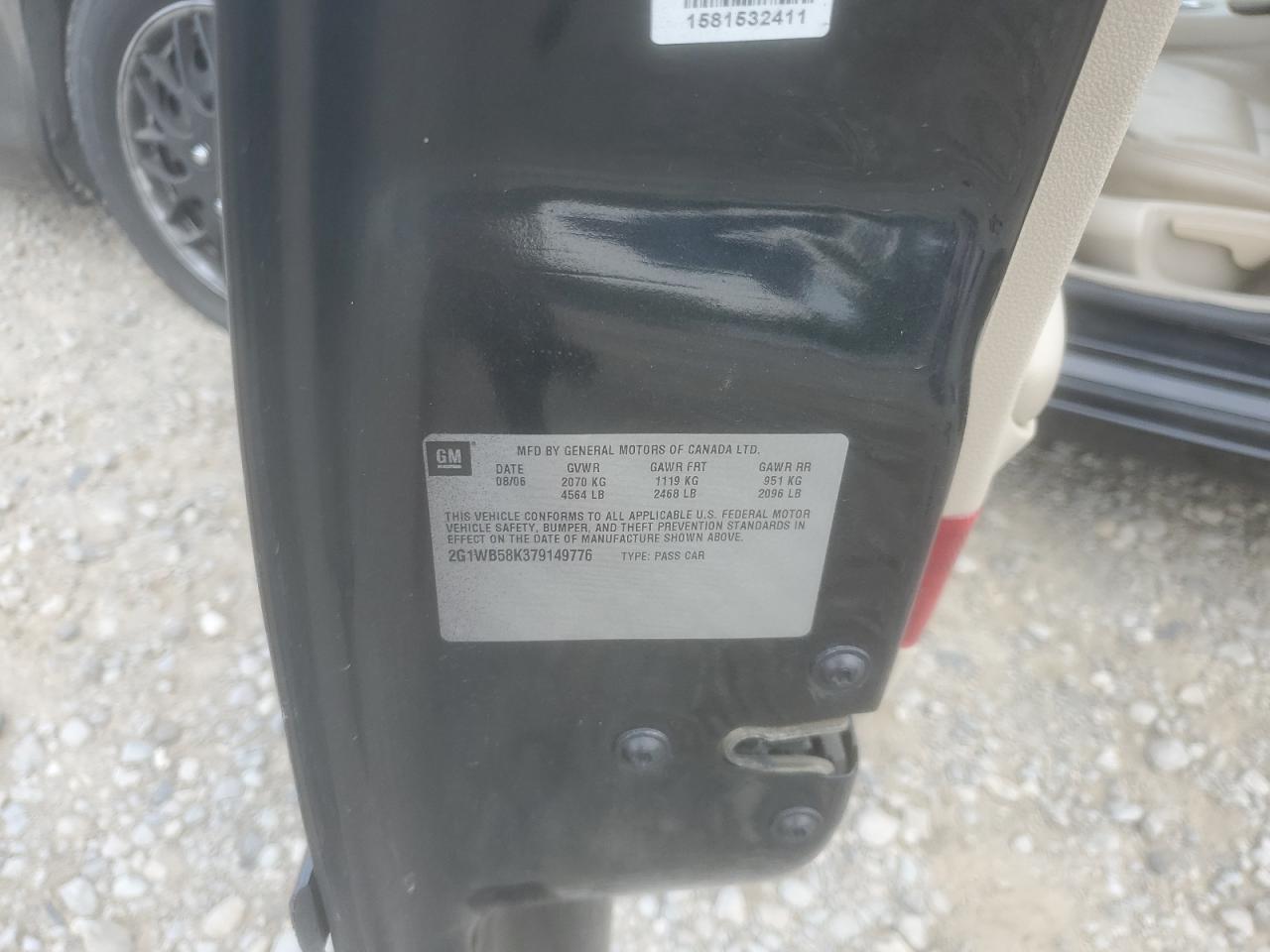 2G1WB58K379149776 2007 Chevrolet Impala Ls