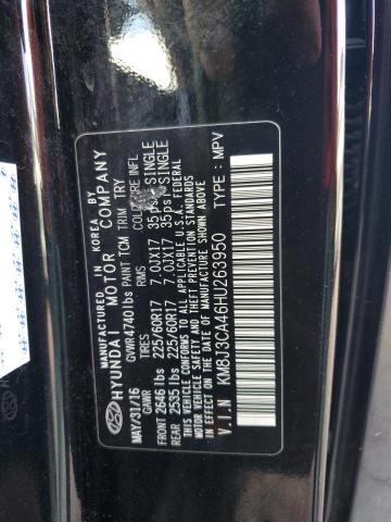 2017 Hyundai Tucson Limited VIN: KM8J3CA46HU263950 Lot: 57507204