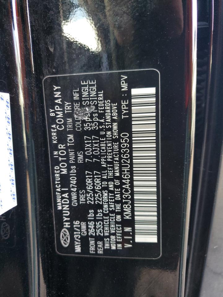 KM8J3CA46HU263950 2017 Hyundai Tucson Limited