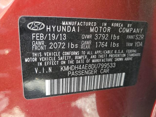 2013 Hyundai Elantra Gls VIN: KMHDH4AE8DU799533 Lot: 58978164