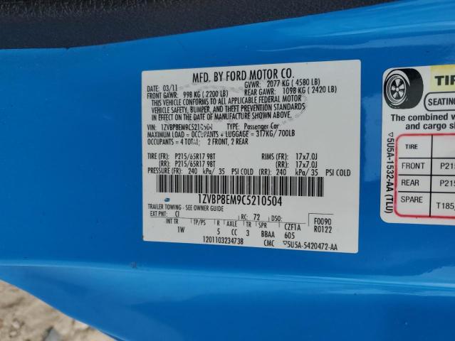 2012 Ford Mustang VIN: 1ZVBP8EM9C5210504 Lot: 60432814