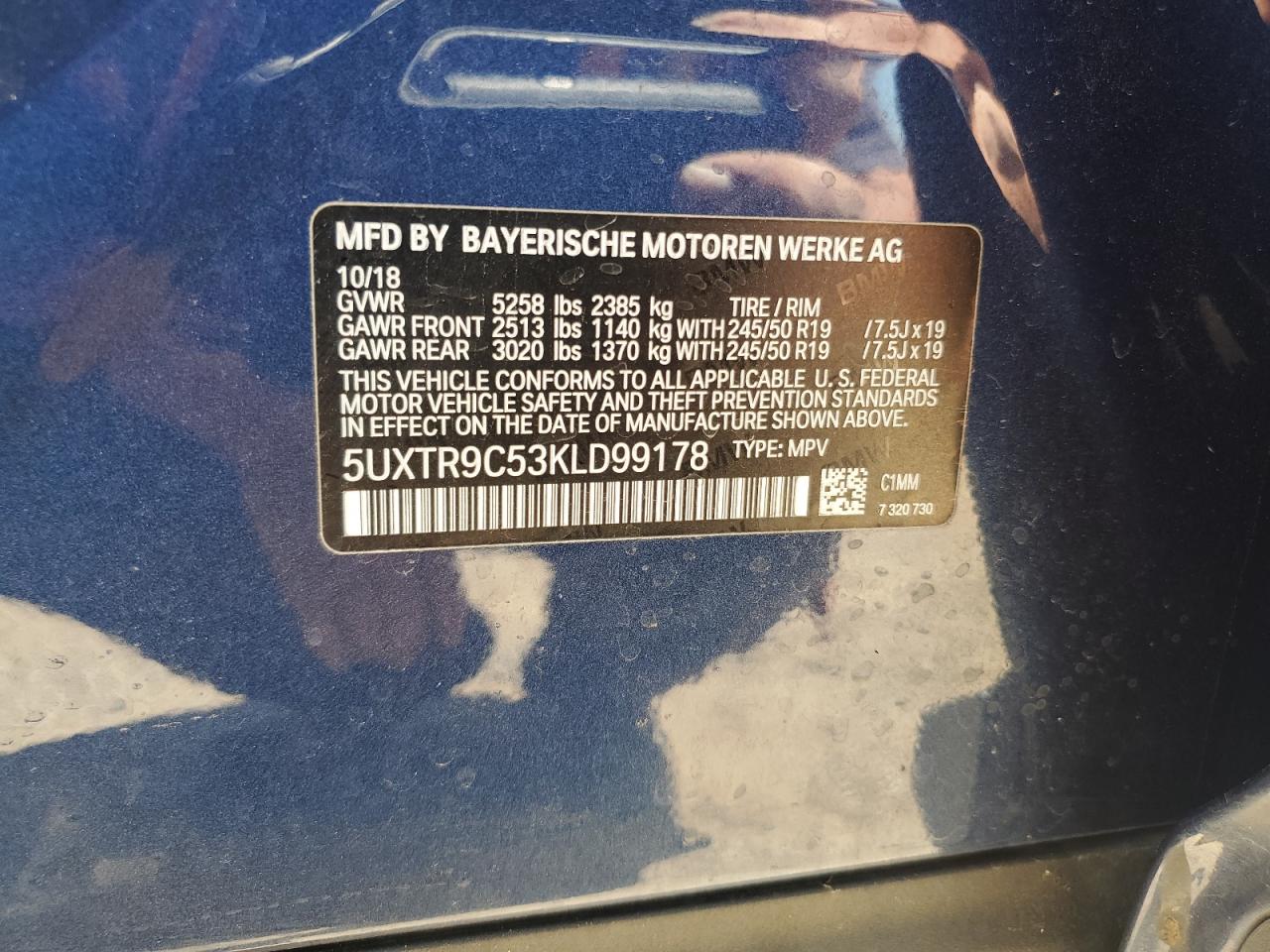 5UXTR9C53KLD99178 2019 BMW X3 xDrive30I