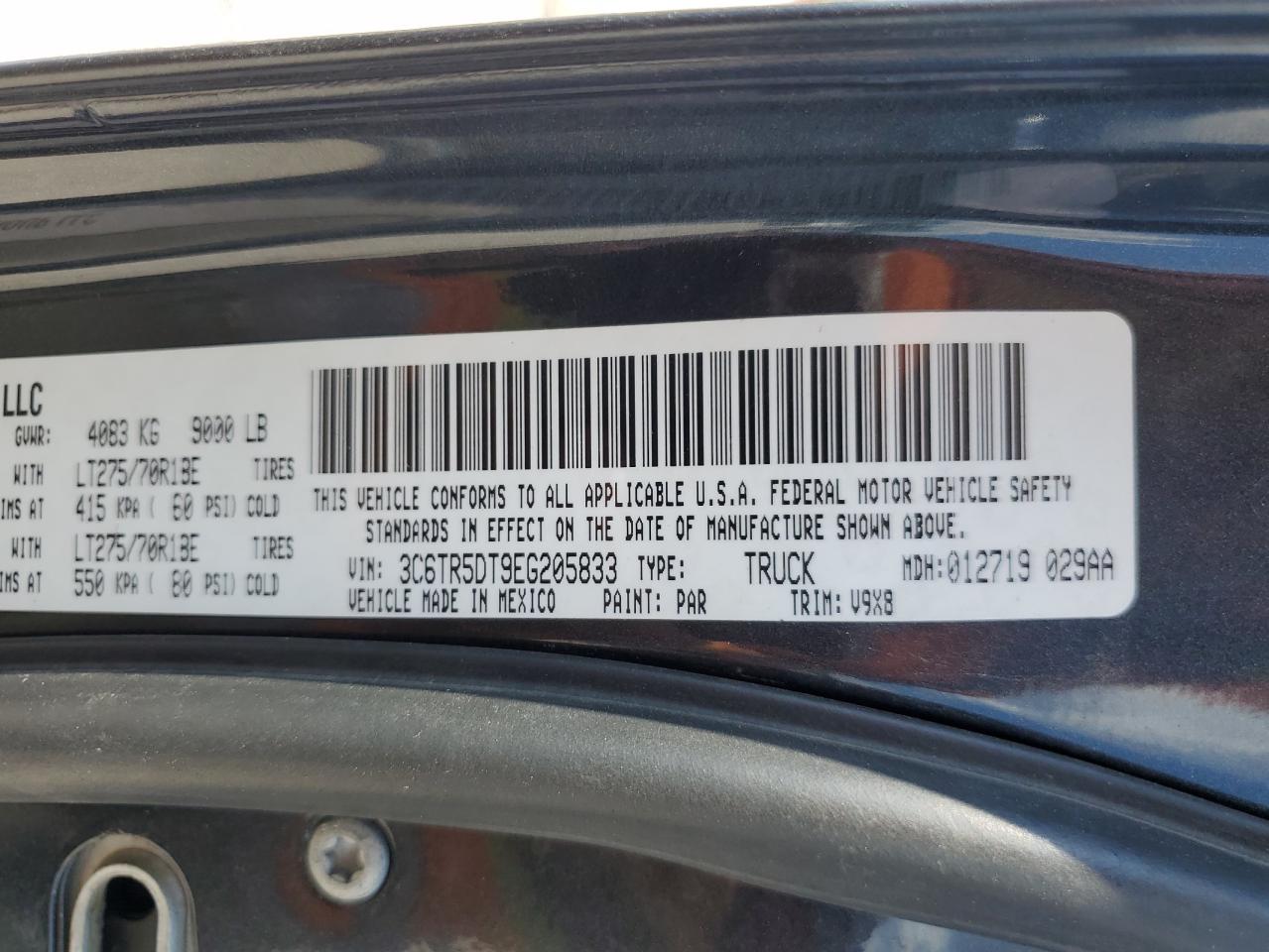 3C6TR5DT9EG205833 2014 Ram 2500 Slt