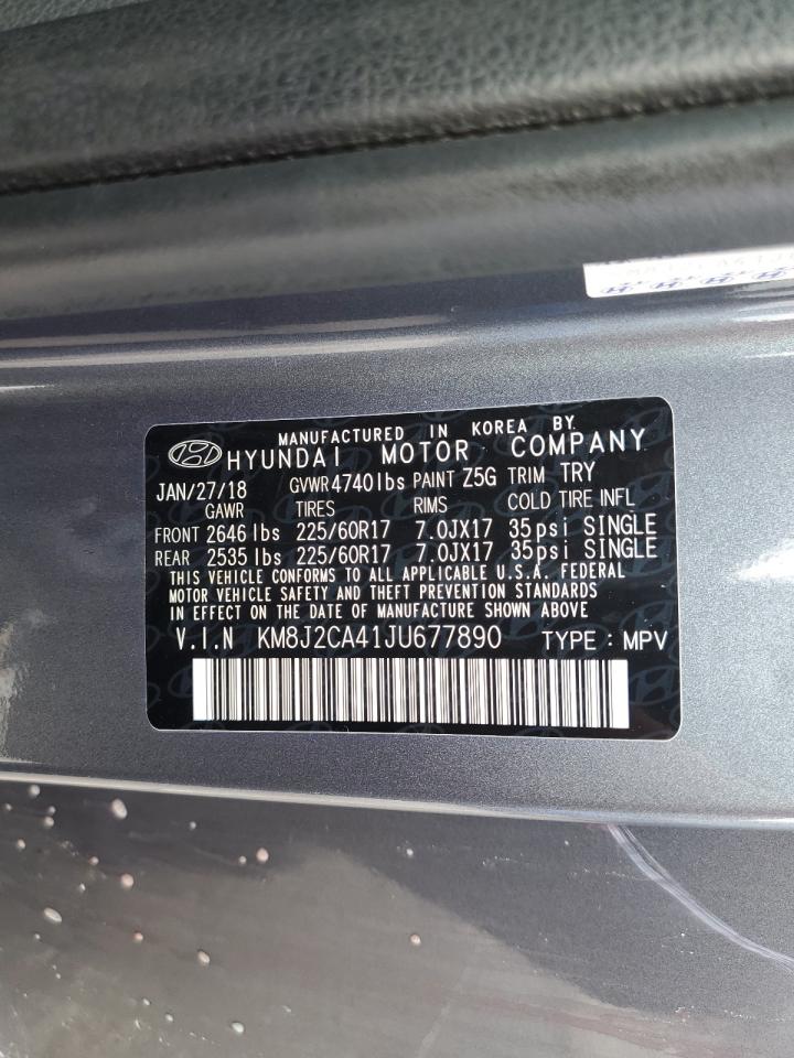 KM8J2CA41JU677890 2018 Hyundai Tucson Se