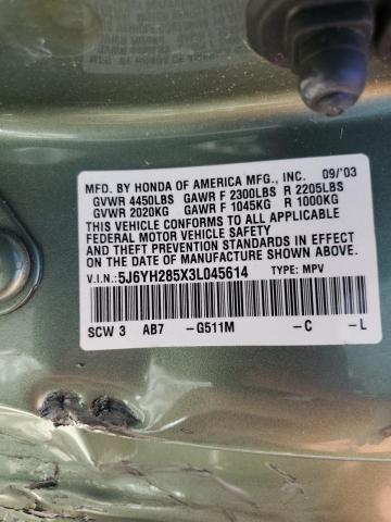 2003 Honda Element Ex VIN: 5J6YH285X3L045614 Lot: 60545344