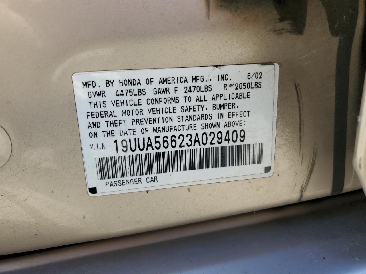 19UUA56623A029409 2003 Acura 3.2Tl