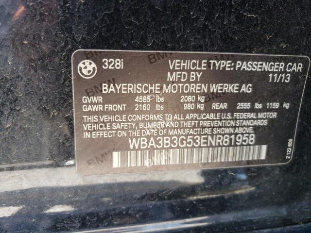 2014 BMW 328 Xi VIN: WBA3B3G53ENR81958 Lot: 57958544