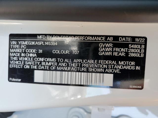 2023 Polestar 2 VIN: YSMEG3KA5PL145394 Lot: 58152334