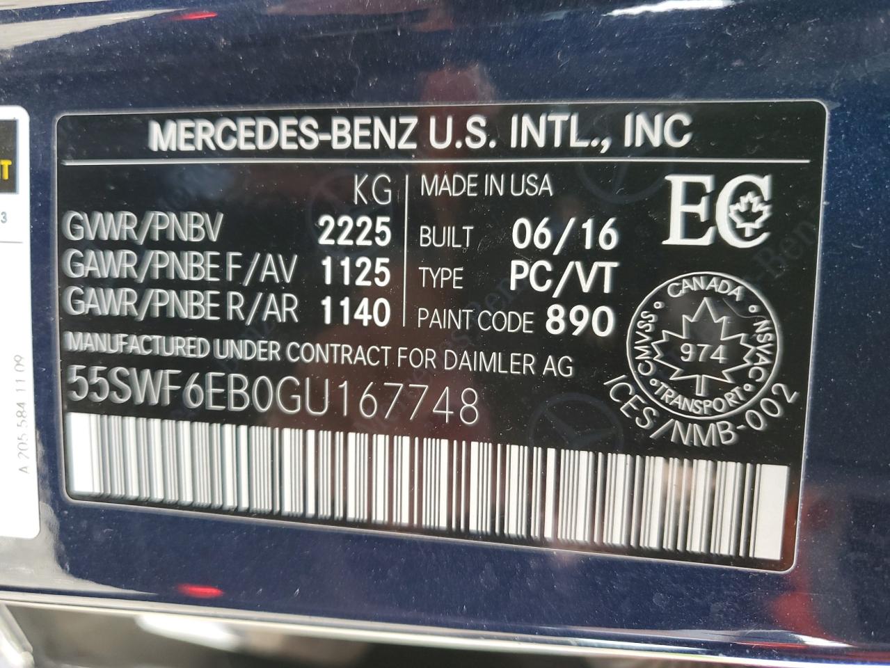 55SWF6EB0GU167748 2016 Mercedes-Benz C 450 4Matic Amg