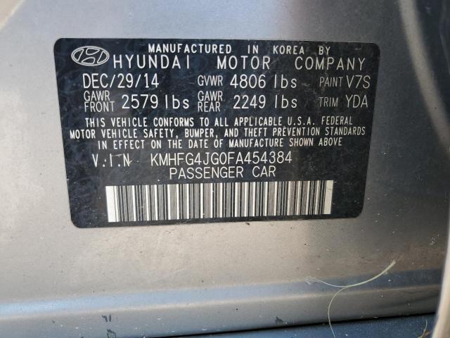 2015 Hyundai Azera VIN: KMHFG4JG0FA454384 Lot: 55093344