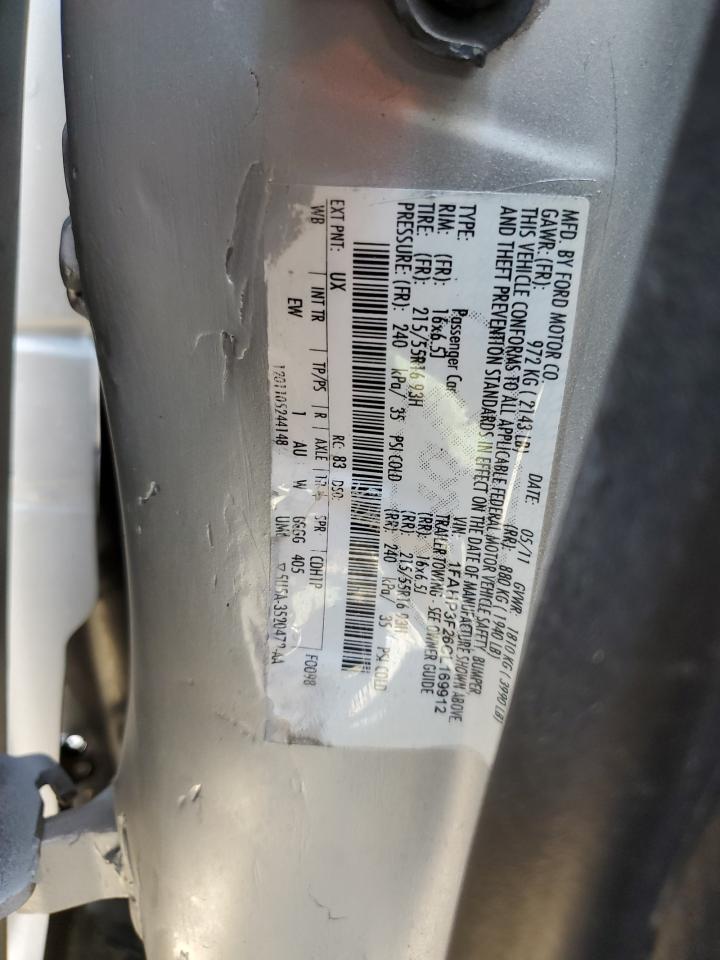 1FAHP3F26CL169912 2012 Ford Focus Se