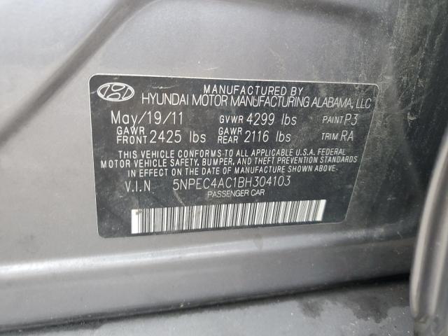 2011 Hyundai Sonata Se VIN: 5NPEC4AC1BH304103 Lot: 60871334