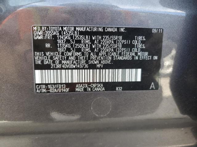 2T3RF4DV0BW149736 2011 Toyota Rav4 Sport