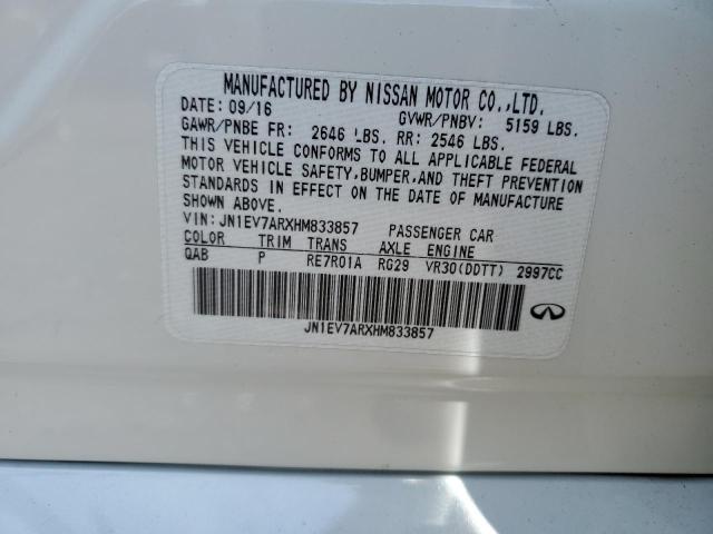 2017 Infiniti Q50 Premium VIN: JN1EV7ARXHM833857 Lot: 57721054