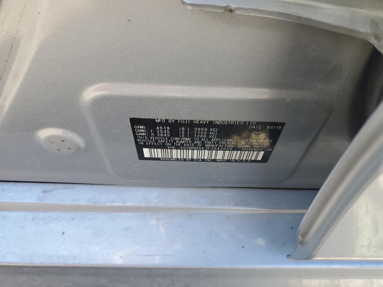 4S3BNBA61F3042029 2015 Subaru Legacy 2.5I