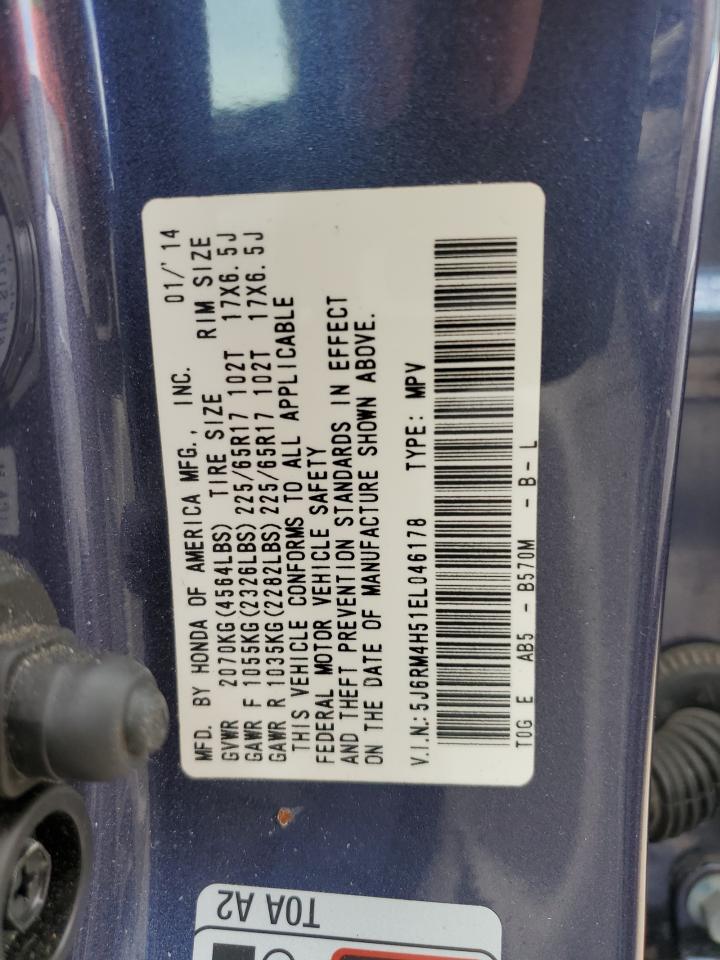 5J6RM4H51EL046178 2014 Honda Cr-V Ex