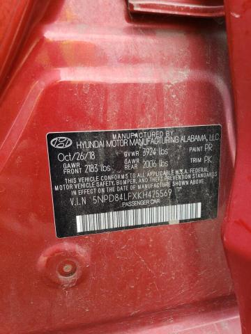 2019 Hyundai Elantra Sel VIN: 5NPD84LFXKH425569 Lot: 61102004