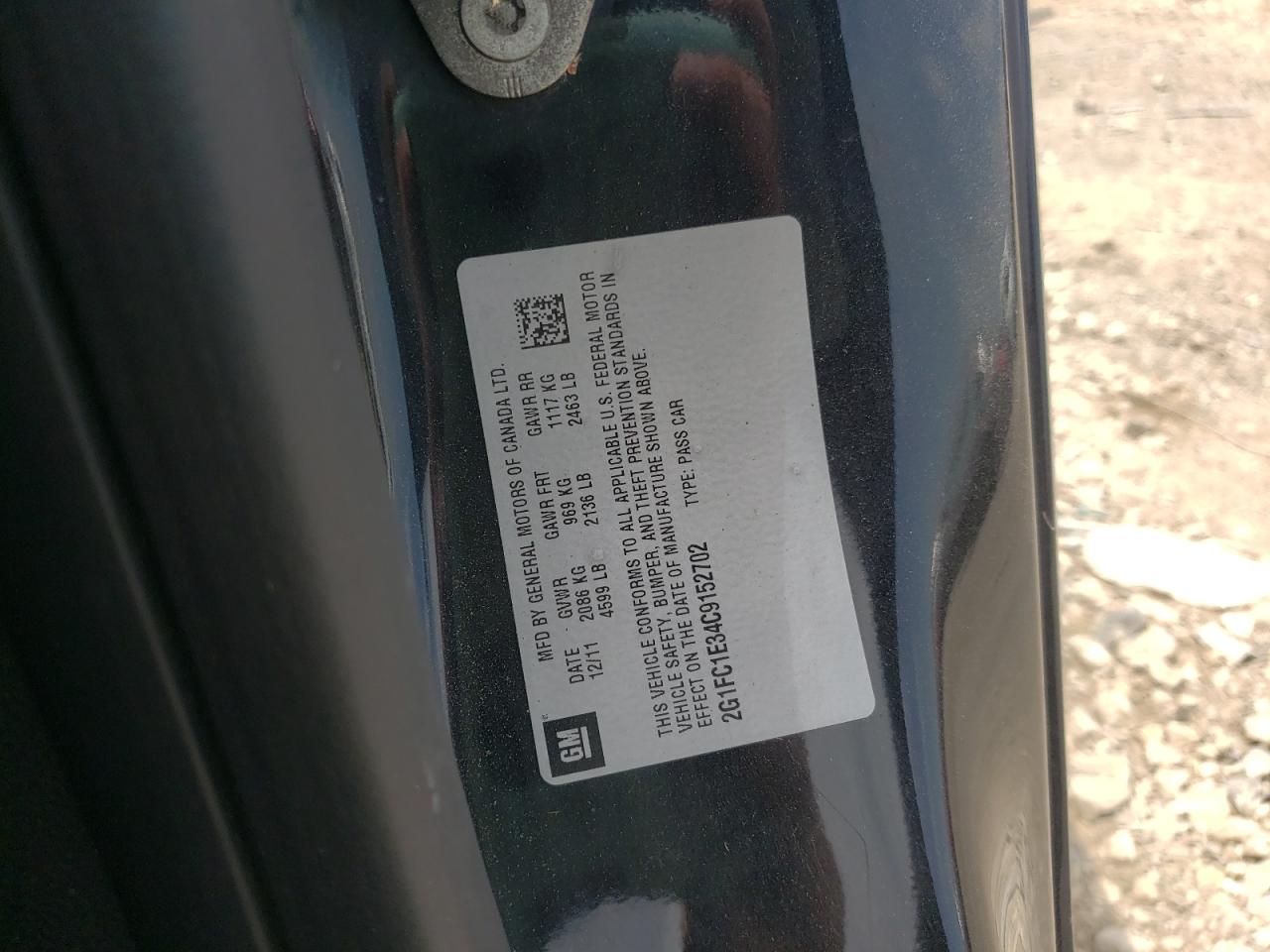 2G1FC1E34C9152702 2012 Chevrolet Camaro Lt