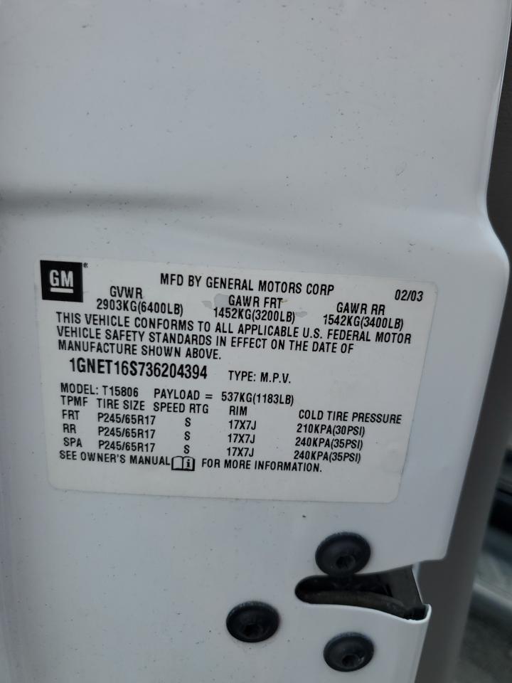 1GNET16S736204394 2003 Chevrolet Trailblazer Ext