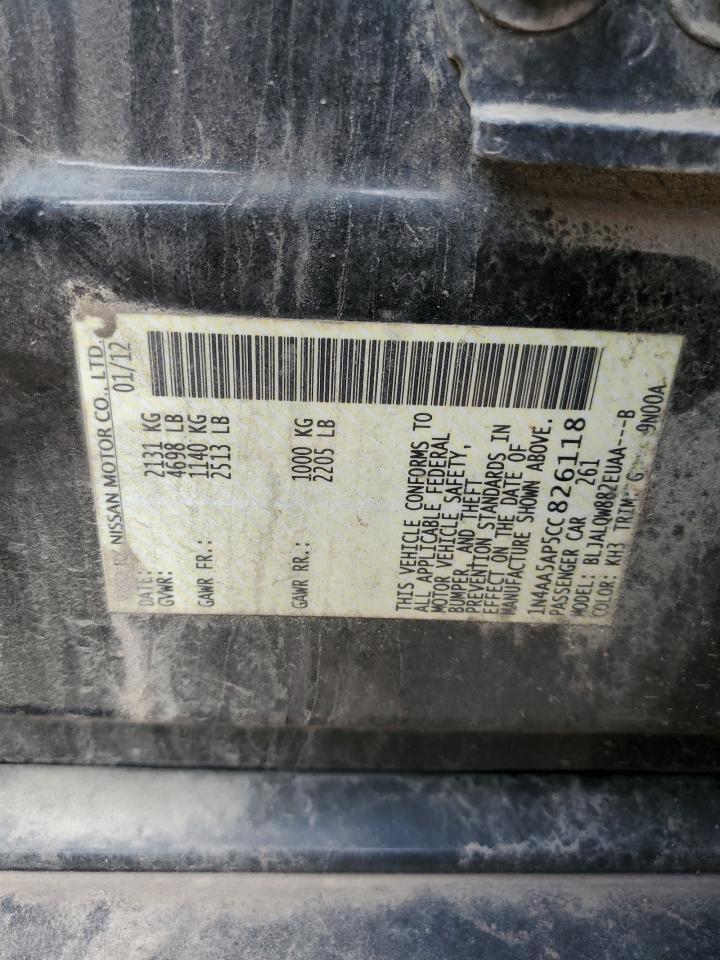 1N4AA5AP5CC826118 2012 Nissan Maxima S