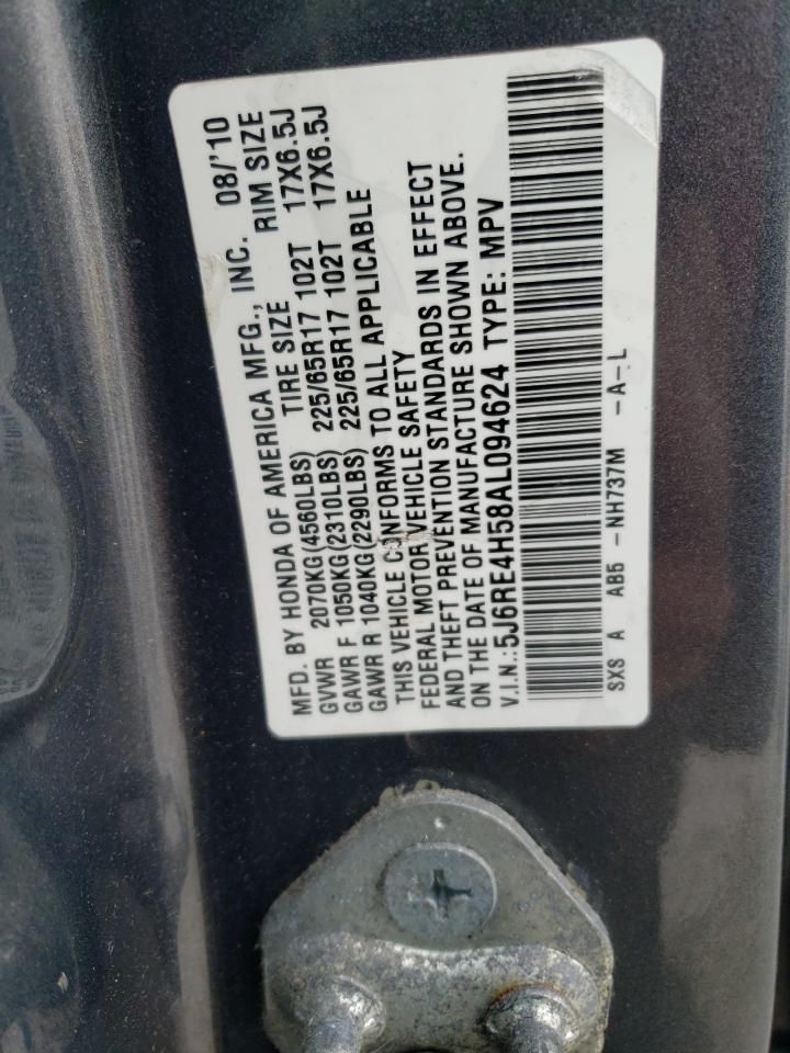 5J6RE4H58AL094624 2010 Honda Cr-V Ex