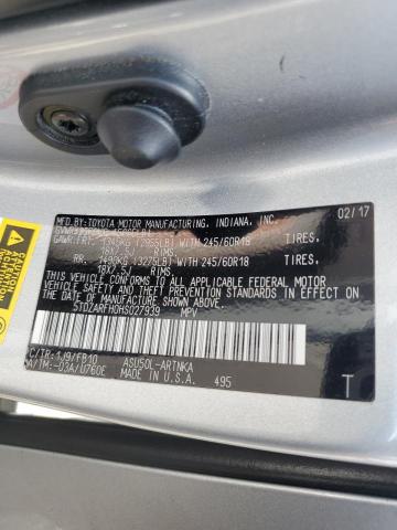 2017 Toyota Highlander Le VIN: 5TDZARFH0HS027939 Lot: 58971274