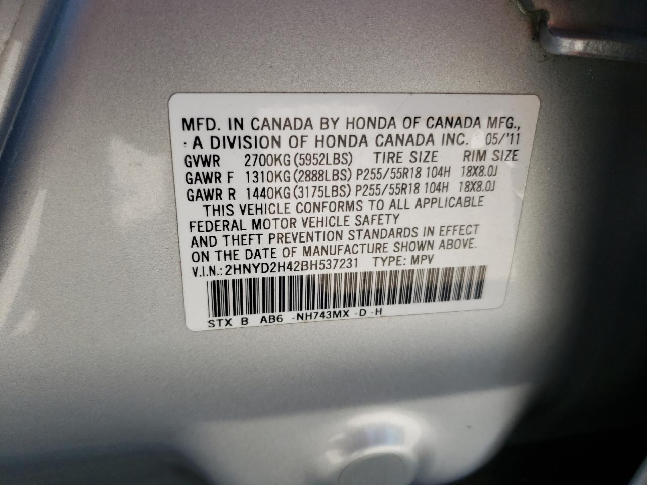 2HNYD2H42BH537231 2011 Acura Mdx Technology