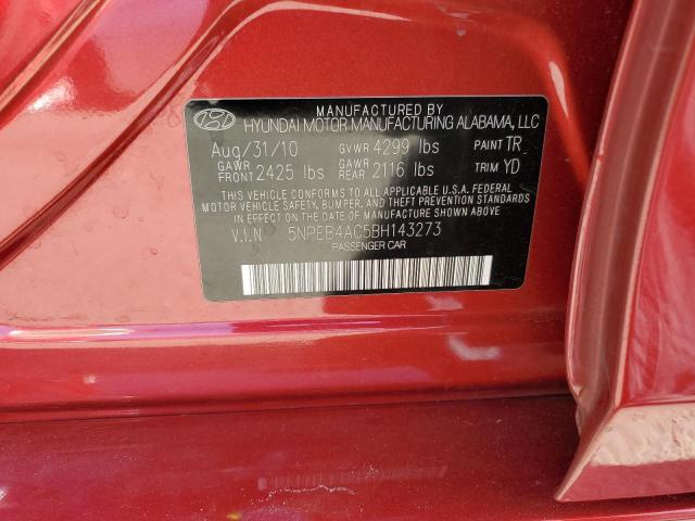 2011 Hyundai Sonata Gls VIN: 5NPEB4AC5BH143273 Lot: 58269914