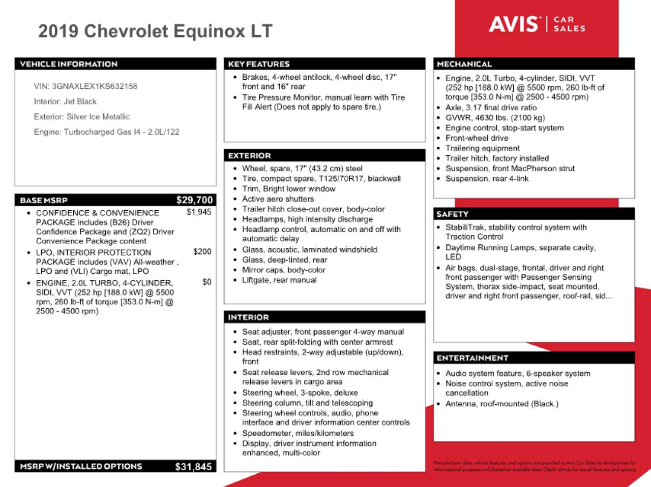 2019 Chevrolet Equinox Lt vin: 3GNAXLEX1KS632158