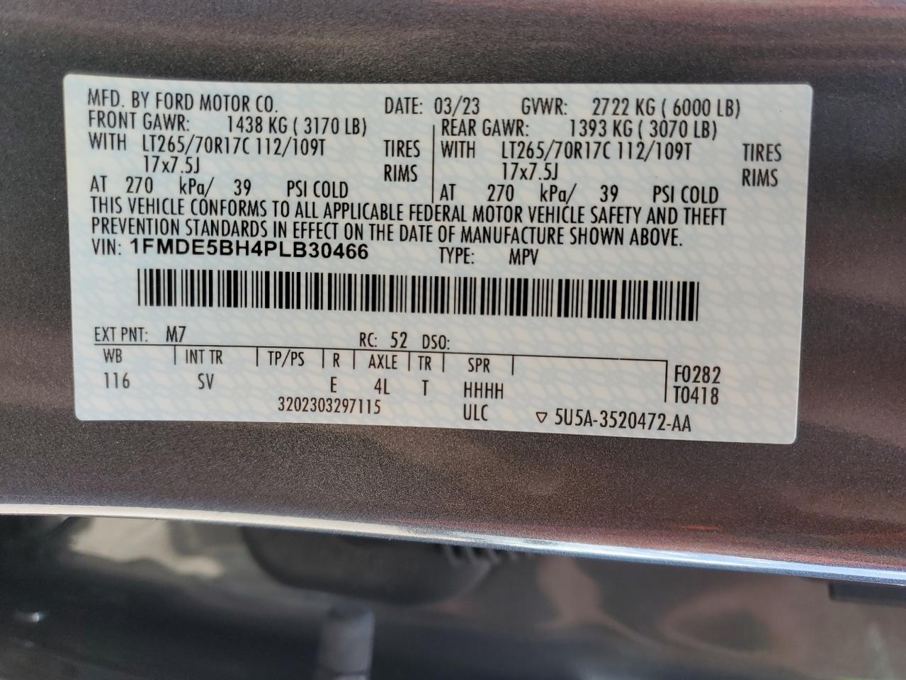 1FMDE5BH4PLB30466 2023 Ford Bronco Base