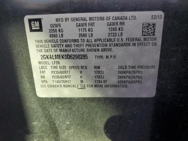 2013 GMC Terrain Sle VIN: 2GKALMEK0D6290285 Lot: 58258394