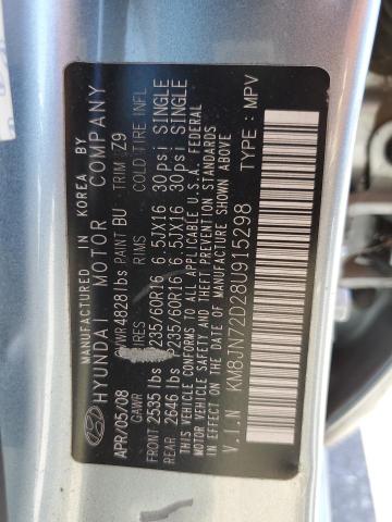 2008 Hyundai Tucson Se VIN: KM8JN72D28U915298 Lot: 58420514