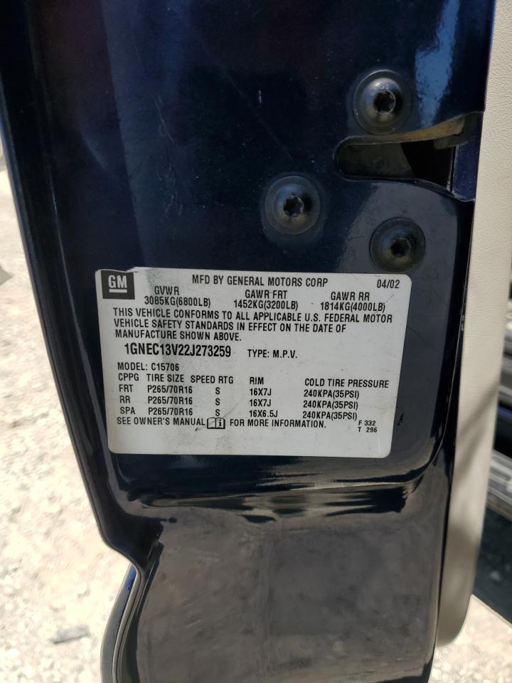 1GNEC13V22J273259 2002 Chevrolet Tahoe C1500