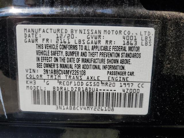 2021 Nissan Sentra Sv VIN: 3N1AB8CV4MY226108 Lot: 59505374